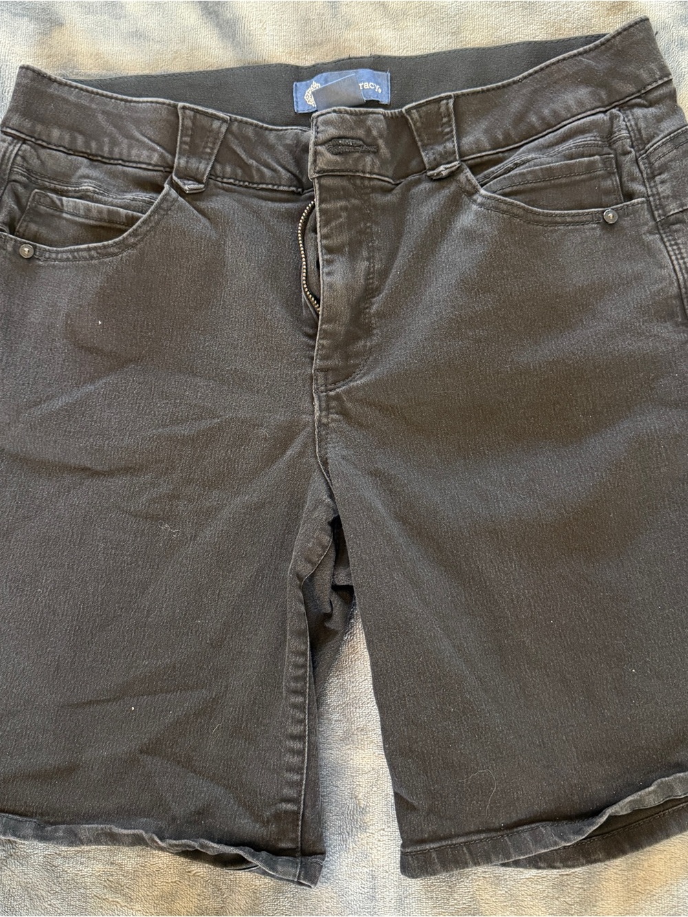 Democracy Womens Black Bermuda Jeans Shorts